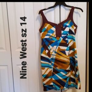 Nine West  lined Stretch Cotton Dress 14
